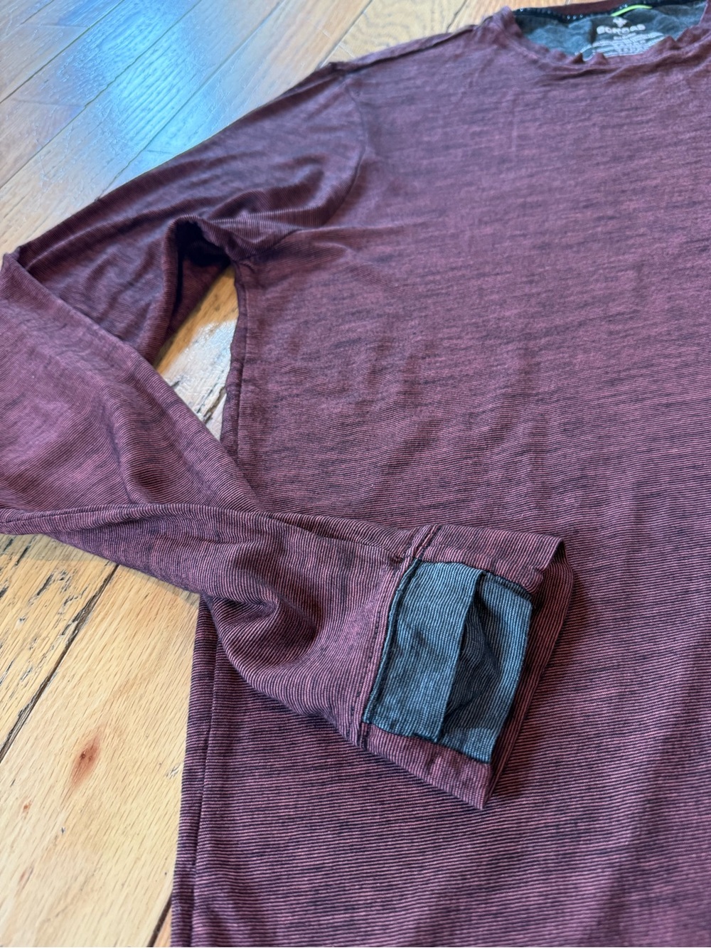 Bombas Merino Wool Tencel Blend Long Sleeve Shirt Men’s Size Large Cranberry Red - Picture 4 of 11